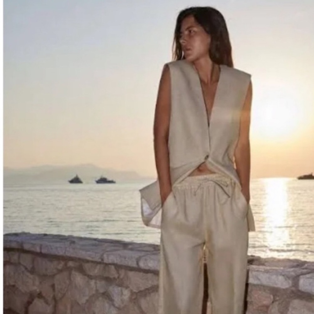 Zara waistcoat blazer Linen size L old money classic quite luxury